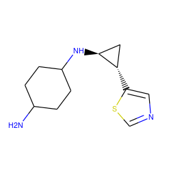 NC1CCC(N[C@H]2C[C@@H]2c2cncs2)CC1 ZINC000149646519