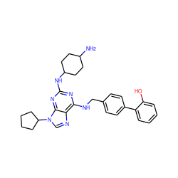 NC1CCC(Nc2nc(NCc3ccc(-c4ccccc4O)cc3)c3ncn(C4CCCC4)c3n2)CC1 ZINC000096273136