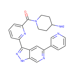 NC1CCN(C(=O)c2cccc(-c3n[nH]c4cnc(-c5cccnc5)cc34)n2)CC1 ZINC000205257036