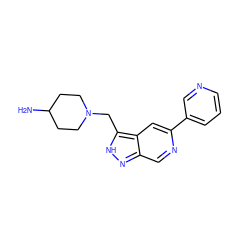 NC1CCN(Cc2[nH]nc3cnc(-c4cccnc4)cc23)CC1 ZINC000205262860