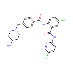 NC1CCN(Cc2ccc(C(=O)Nc3ccc(Cl)cc3C(=O)Nc3ccc(Cl)cn3)cc2)CC1 ZINC000028102418