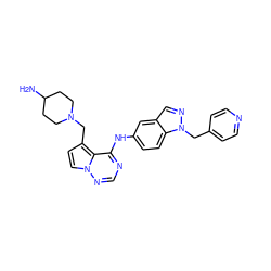 NC1CCN(Cc2ccn3ncnc(Nc4ccc5c(cnn5Cc5ccncc5)c4)c23)CC1 ZINC000028903156