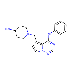 NC1CCN(Cc2ccn3ncnc(Nc4ccccc4)c23)CC1 ZINC000066260066