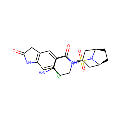 NC1CCN(S(=O)(=O)N2[C@H]3CC[C@@H]2C[C@H](NC(=O)c2cc4c(cc2Cl)NC(=O)C4)C3)CC1 ZINC000653849268