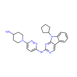 NC1CCN(c2ccc(Nc3ncc4c5ccccc5n(C5CCCC5)c4n3)nn2)CC1 ZINC000169706759