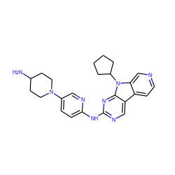 NC1CCN(c2ccc(Nc3ncc4c5ccncc5n(C5CCCC5)c4n3)nc2)CC1 ZINC000169706618