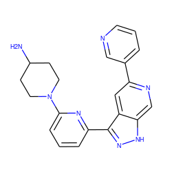 NC1CCN(c2cccc(-c3n[nH]c4cnc(-c5cccnc5)cc34)n2)CC1 ZINC000205266112