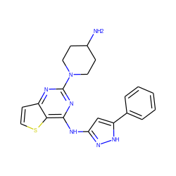 NC1CCN(c2nc(Nc3cc(-c4ccccc4)[nH]n3)c3sccc3n2)CC1 ZINC000473169791