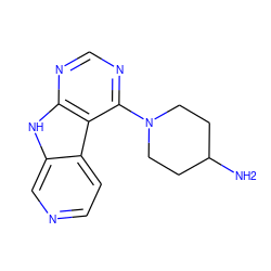 NC1CCN(c2ncnc3[nH]c4cnccc4c23)CC1 ZINC000059127613