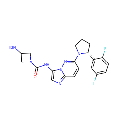 NC1CN(C(=O)Nc2cnc3ccc(N4CCC[C@@H]4c4cc(F)ccc4F)nn23)C1 ZINC000118239622