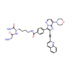 NCC(=O)N[C@@H](CCCCNC(=O)c1ccc(-c2c(C#Cc3ccc4ccccc4n3)nc3c(N4CCOCC4)ccnn23)cc1)C(N)=O ZINC001772649514