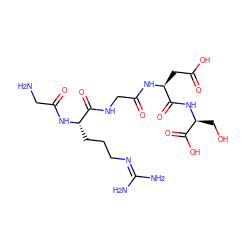 NCC(=O)N[C@@H](CCCN=C(N)N)C(=O)NCC(=O)N[C@@H](CC(=O)O)C(=O)N[C@@H](CO)C(=O)O ZINC000013455558