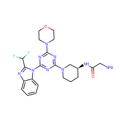 NCC(=O)N[C@H]1CCCN(c2nc(N3CCOCC3)nc(-n3c(C(F)F)nc4ccccc43)n2)C1 ZINC001772588682