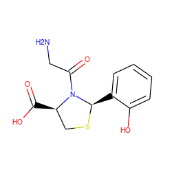 NCC(=O)N1[C@H](C(=O)O)CS[C@@H]1c1ccccc1O ZINC000071317672