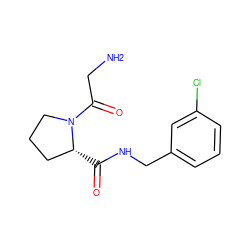 NCC(=O)N1CCC[C@H]1C(=O)NCc1cccc(Cl)c1 ZINC000045354729