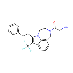 NCC(=O)N1CCn2c(CCc3ccccc3)c(C(F)(F)F)c3cccc(c32)C1 ZINC000146324358