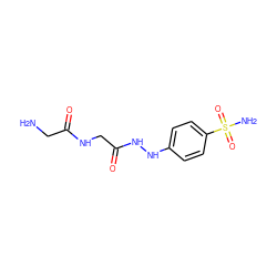 NCC(=O)NCC(=O)NNc1ccc(S(N)(=O)=O)cc1 ZINC000013800626