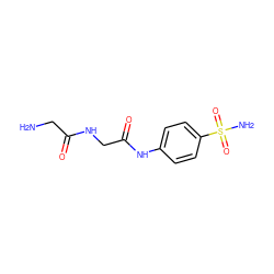 NCC(=O)NCC(=O)Nc1ccc(S(N)(=O)=O)cc1 ZINC000013800623