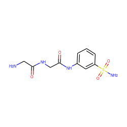 NCC(=O)NCC(=O)Nc1cccc(S(N)(=O)=O)c1 ZINC000013800620