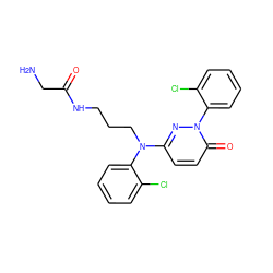 NCC(=O)NCCCN(c1ccc(=O)n(-c2ccccc2Cl)n1)c1ccccc1Cl ZINC000014961560