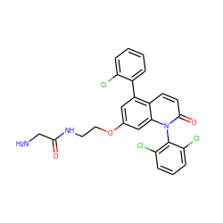 NCC(=O)NCCOc1cc(-c2ccccc2Cl)c2ccc(=O)n(-c3c(Cl)cccc3Cl)c2c1 ZINC000029125483