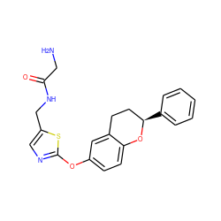 NCC(=O)NCc1cnc(Oc2ccc3c(c2)CC[C@@H](c2ccccc2)O3)s1 ZINC000169710691