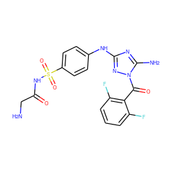 NCC(=O)NS(=O)(=O)c1ccc(Nc2nc(N)n(C(=O)c3c(F)cccc3F)n2)cc1 ZINC000036124406