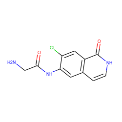 NCC(=O)Nc1cc2cc[nH]c(=O)c2cc1Cl ZINC000049037368