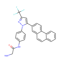 NCC(=O)Nc1ccc(-n2nc(C(F)(F)F)cc2-c2ccc3c(ccc4ccccc43)c2)cc1 ZINC000003960083