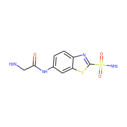 NCC(=O)Nc1ccc2nc(S(N)(=O)=O)sc2c1 ZINC000013800467