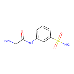 NCC(=O)Nc1cccc(S(N)(=O)=O)c1 ZINC000013800430