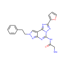 NCC(=O)Nc1nc2nn(CCc3ccccc3)cc2c2nc(-c3ccco3)nn12 ZINC000028116727