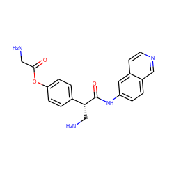 NCC(=O)Oc1ccc([C@@H](CN)C(=O)Nc2ccc3cnccc3c2)cc1 ZINC000653721412