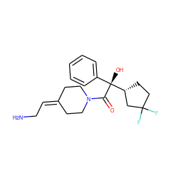 NCC=C1CCN(C(=O)[C@](O)(c2ccccc2)[C@@H]2CCC(F)(F)C2)CC1 ZINC000013534278