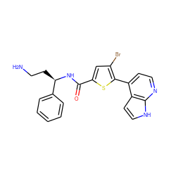 NCC[C@@H](NC(=O)c1cc(Br)c(-c2ccnc3[nH]ccc23)s1)c1ccccc1 ZINC000040894905