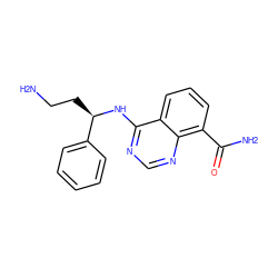 NCC[C@@H](Nc1ncnc2c(C(N)=O)cccc12)c1ccccc1 ZINC000114346500