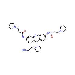 NCC[C@@H]1CCCN1c1c2ccc(NC(=O)CCN3CCCC3)cc2nc2cc(NC(=O)CCN3CCCC3)ccc12 ZINC000027518967