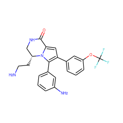 NCC[C@@H]1CNC(=O)c2cc(-c3cccc(OC(F)(F)F)c3)c(-c3cccc(N)c3)n21 ZINC000223491195