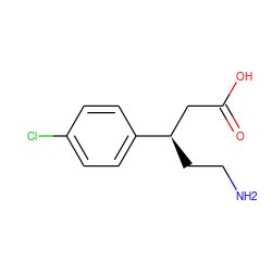 NCC[C@H](CC(=O)O)c1ccc(Cl)cc1 ZINC000013557012