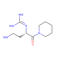 NCC[C@H](N=C(N)N)C(=O)N1CCCCC1 ZINC000013561255