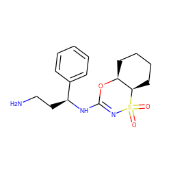 NCC[C@H](NC1=NS(=O)(=O)[C@@H]2CCCC[C@@H]2O1)c1ccccc1 ZINC000096273960