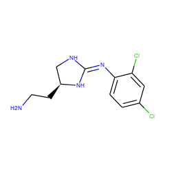 NCC[C@H]1CN/C(=N/c2ccc(Cl)cc2Cl)N1 ZINC000066166392