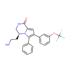 NCC[C@H]1CNC(=O)c2cc(-c3cccc(OC(F)(F)F)c3)c(-c3ccccc3)n21 ZINC000207213152