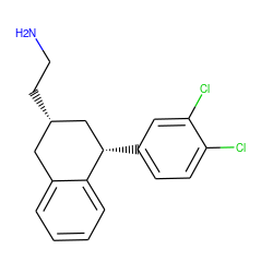 NCC[C@H]1Cc2ccccc2[C@@H](c2ccc(Cl)c(Cl)c2)C1 ZINC000066104718