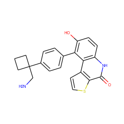 NCC1(c2ccc(-c3c(O)ccc4[nH]c(=O)c5sccc5c34)cc2)CCC1 ZINC000149784393