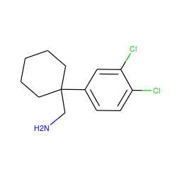 NCC1(c2ccc(Cl)c(Cl)c2)CCCCC1 ZINC000036948412