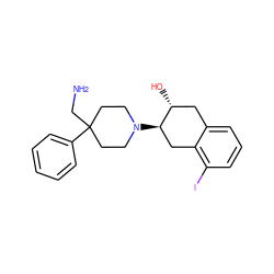 NCC1(c2ccccc2)CCN([C@@H]2Cc3c(I)cccc3C[C@H]2O)CC1 ZINC000040866033