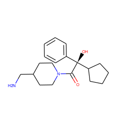 NCC1CCN(C(=O)[C@](O)(c2ccccc2)C2CCCC2)CC1 ZINC000013534319