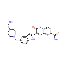 NCC1CCN(Cc2ccc3[nH]c(-c4cc5cc(C(N)=O)ccc5[nH]c4=O)cc3c2)CC1 ZINC000034804223