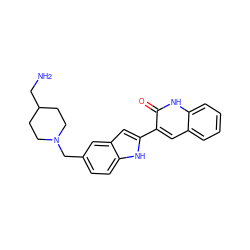 NCC1CCN(Cc2ccc3[nH]c(-c4cc5ccccc5[nH]c4=O)cc3c2)CC1 ZINC000016052151